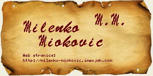 Milenko Mioković vizit kartica